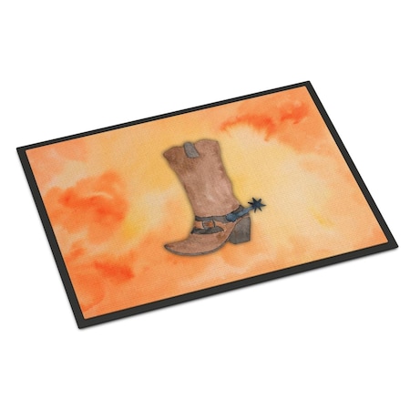 Carolines Treasures 24 x 36 in. Cowboy Boot Watercolor Indoor or Outdoor Mat BB7371JMAT